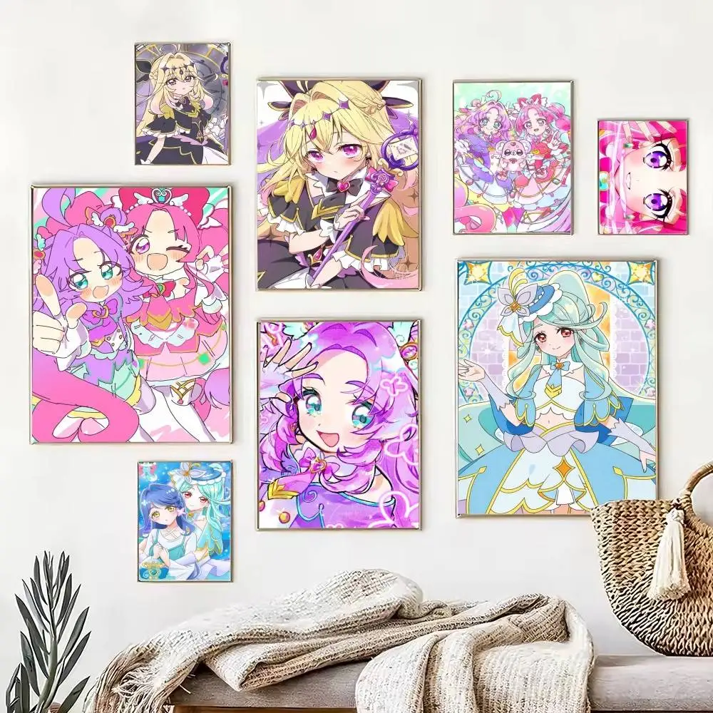 Star Detective Precure  Poster Waterproof Wall Art Sticker For Bar Living Room Vintage Decor High Quality Print Gift