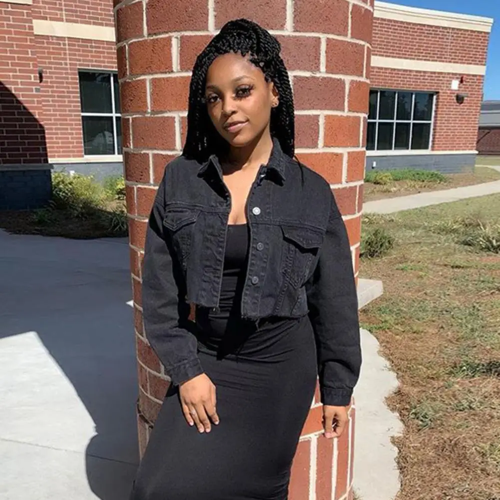 

Denim Jacket Jacket Women's Street Comfortable Casual Jacket Cropped European and American Women's Fashionable Lapel Short