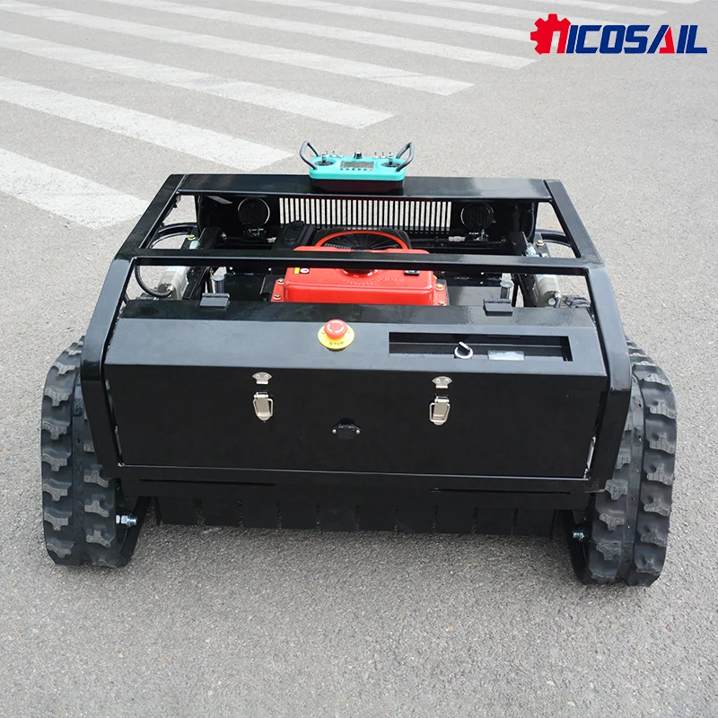 HS800 Crawler Remote Control Lawn Mower 16HP Grass Trimmer for Hills & Slopes