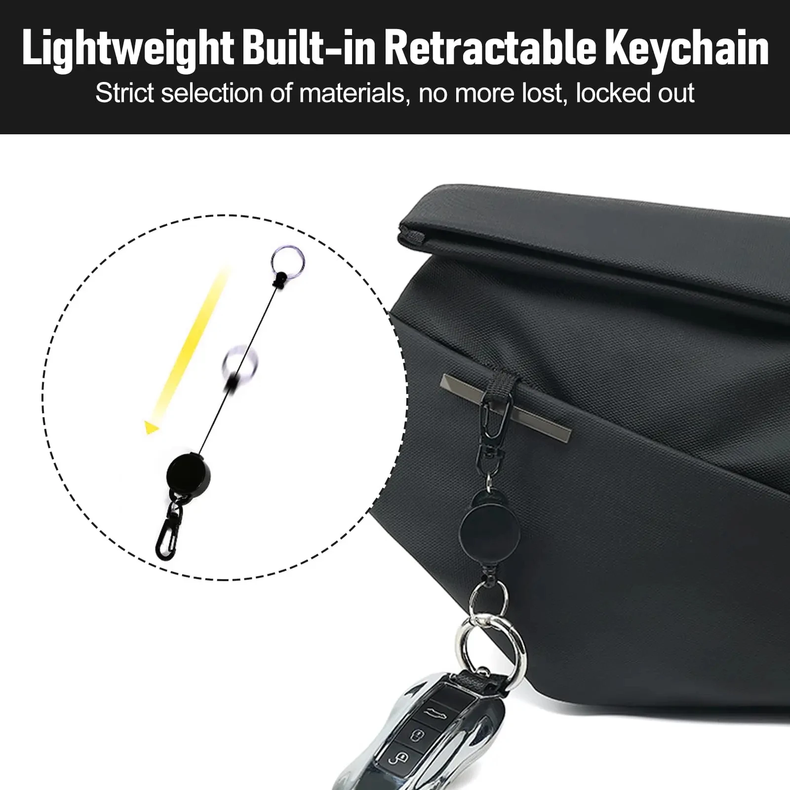 Herren Umhängetasche Wasserdichte Motorrad-Brusttasche Modische Lässige Crossbody-Schultertasche für Reisen Arbeit Telefon Zubehör Aufbewahrung – Detail 10