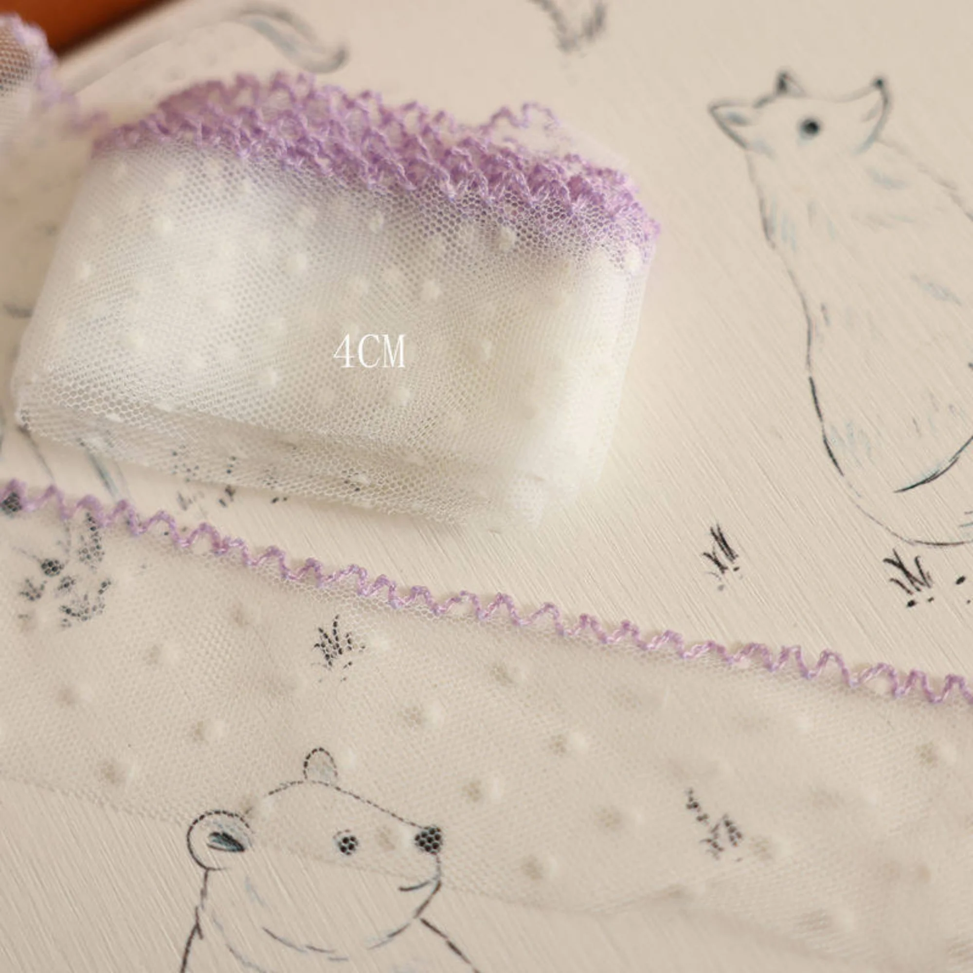 1 Yard White Dot Scallop Handmade DIY Accessory Multicolor Trim Material for Craft And Sewing Projects