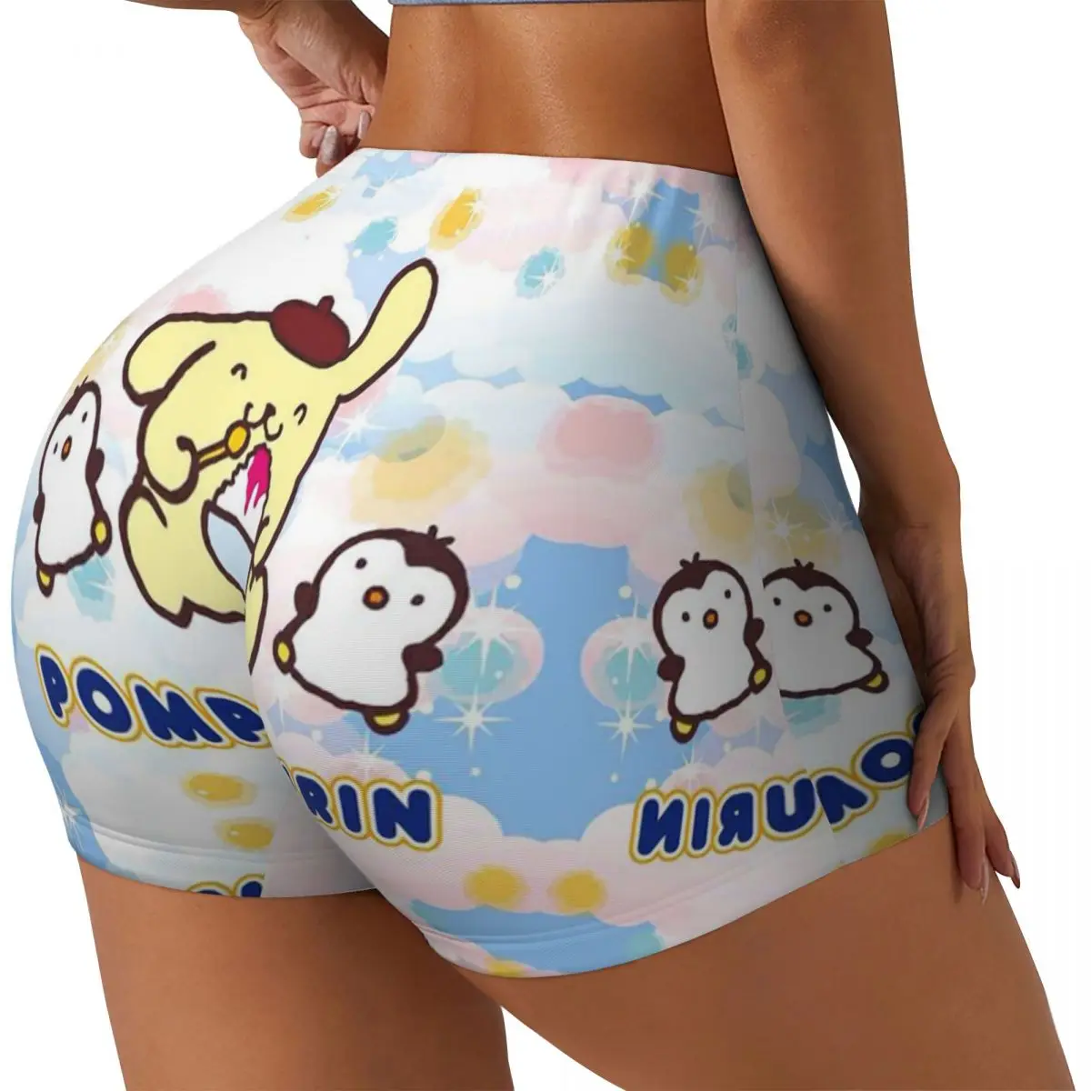 Custom Pompom Purin Running Volleyball Workout Shorts Women's Athletic Gym Yoga Shorts