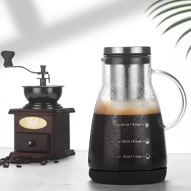 

Классический стеклянный кувшин для холодного приготовления кофе на 24 унции, ручная кофеварка со льдом