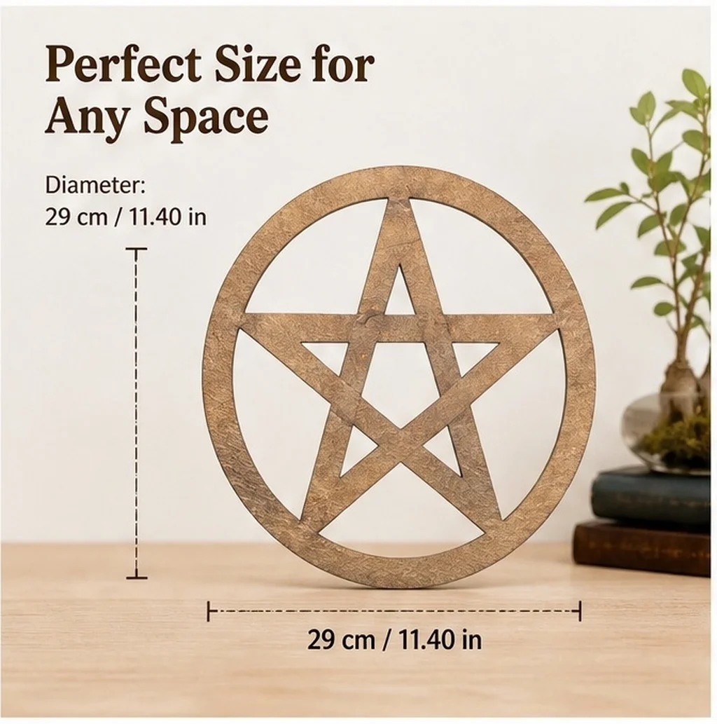 Handcrafted Wooden Pentacle Altar Decor Retro Style Spiritual Yoga Tray for Ceremonies Sacrifices Home Desktop Decoration
