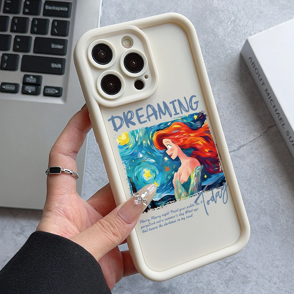 Cartoon Princess Ariel Elsa Phone Case for Xiaomi Redmi Note 13 12 12S 11 11S 10 9 8 Pro Plus A3 13C 12C 10C 9C 4G 5G Soft Cover