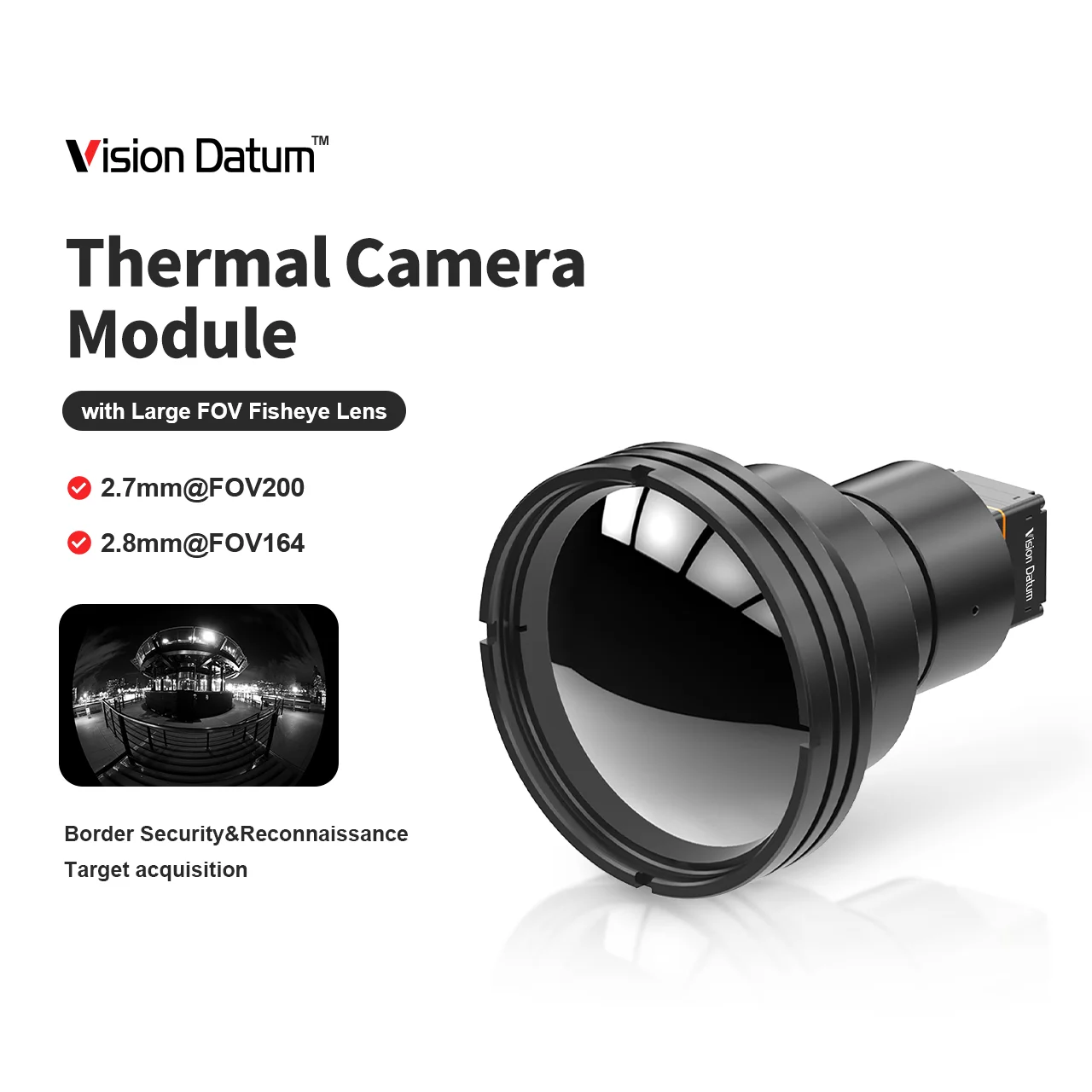 راديومترية 200 °   وحدة كاميرا زووم رقمية واسعة FOV 2.7 مم 640 × 512 تناظرية 1-4x للاستهداف الدقيق