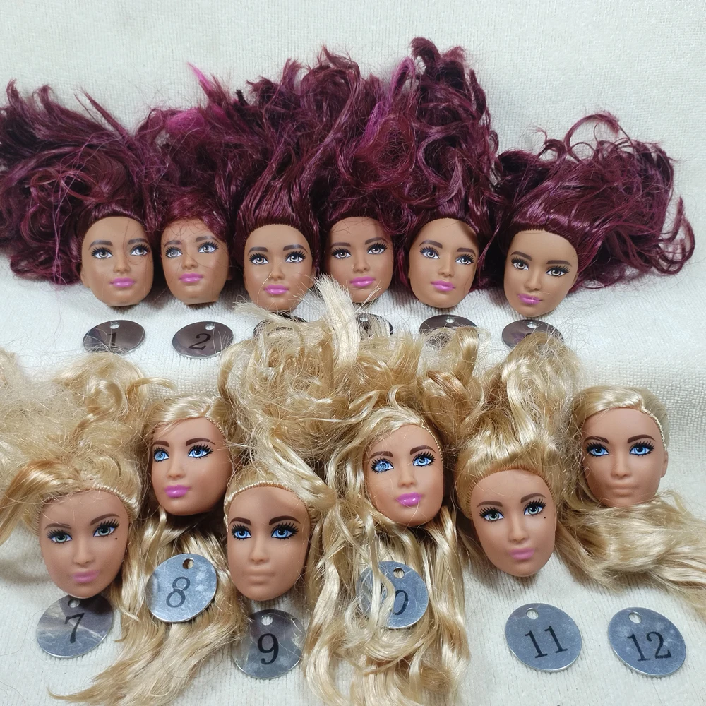 B11-3 ursprüngliche Außenhandel West asien Grübchen Schönheit 1/6 ooak nackten Puppen kopf muskulöse gemischte Haare für DIY b