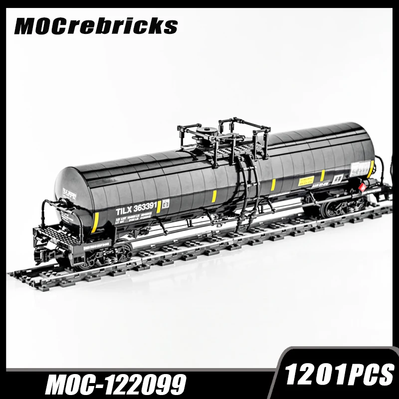 Bloques de construcción MOC Trinity Rail, coche tanque de 30,300 galones, tren a escala 1:38, modelo de rompecabezas, ladrillos ensamblados, juguetes educativos, regalo para niños