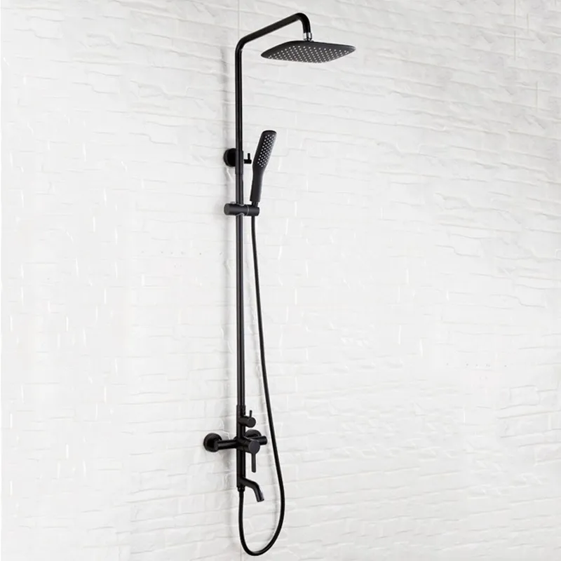

White shower shower set, surface shower, pressurized water shower, hot and cold faucet.