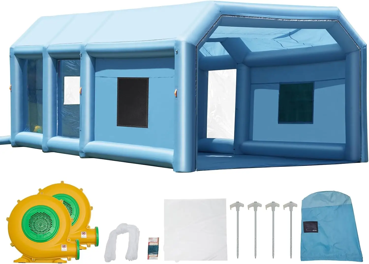 Inflatable Paint Booth 23 x 13 1 x 9 ft Portable Paint Booth Featuring 750W 480W High Power Blowers and Air Filtration System