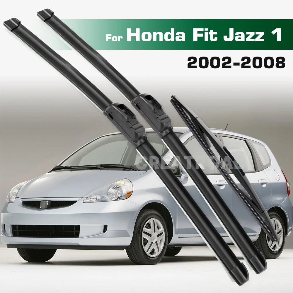 

GREATROAD Wiper LHD&RHD Front & Rear Wiper Blades Set For Honda Fit Jazz 1 2002 - 2008 Windshield Windscreen Window Brushes