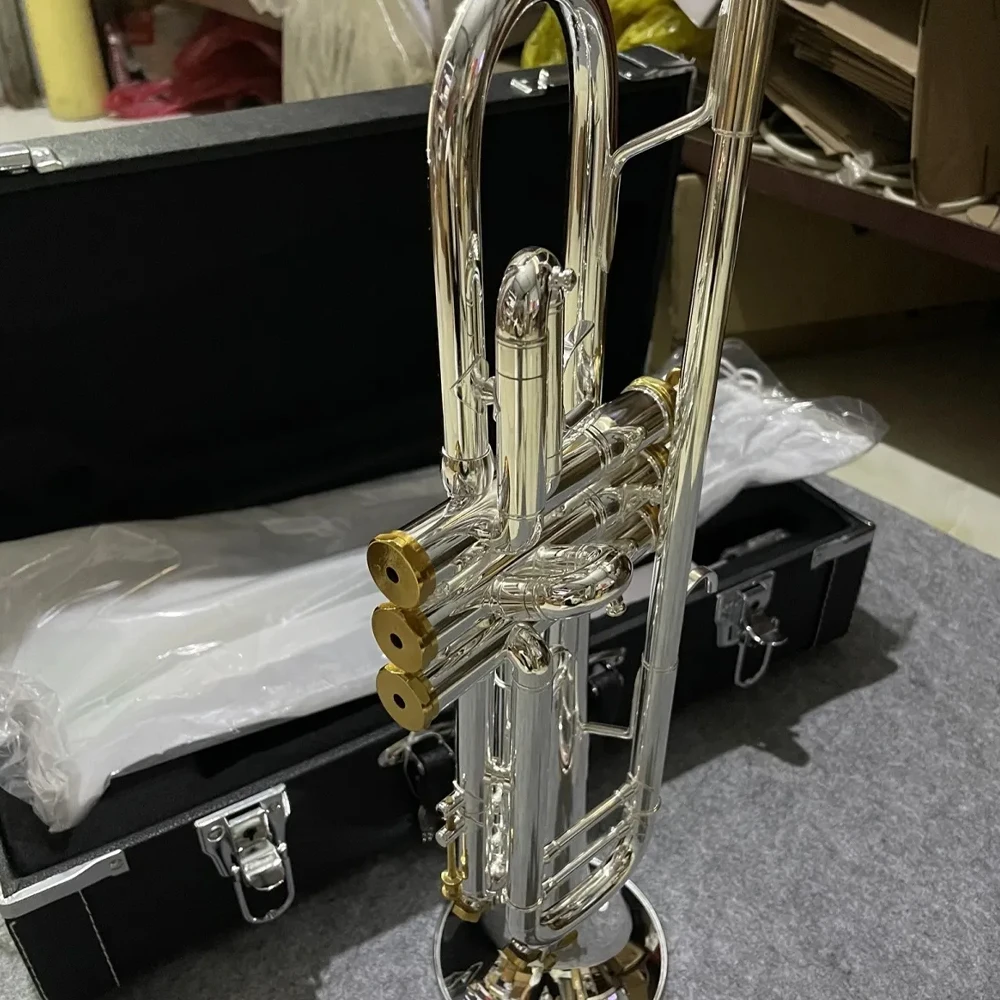 

High Quality B-flat Trumpet YTR-8335GS Nickel Plated Silver Professional Playing Jazz Musical Instrument with Accessories