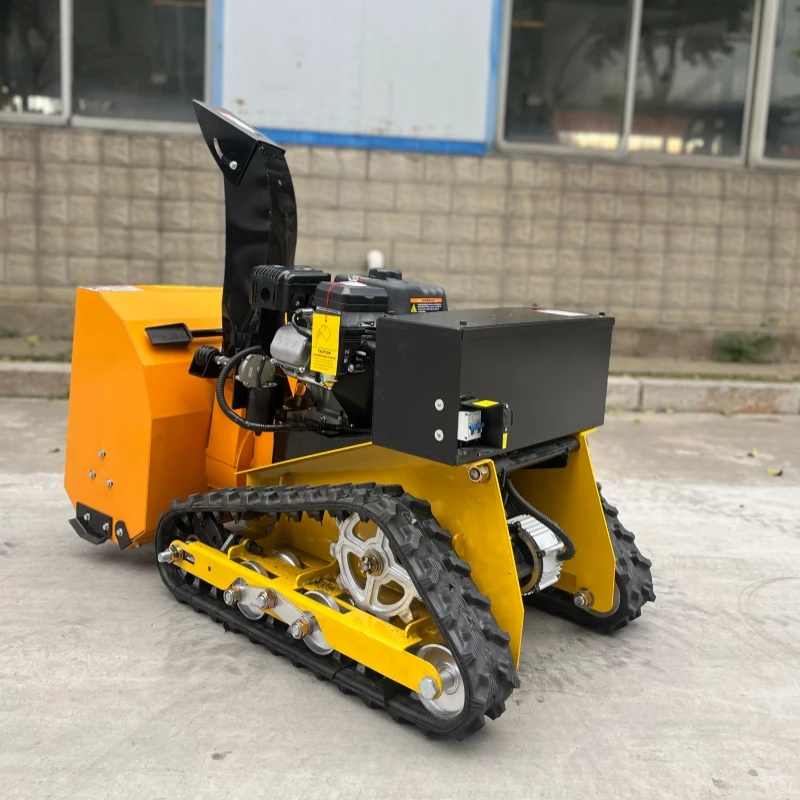 Customized Mini Remote-Controlled Snow Blower, Industrial High-power Intelligent Snow Thrower, Rubber Track Winter Sweeper
