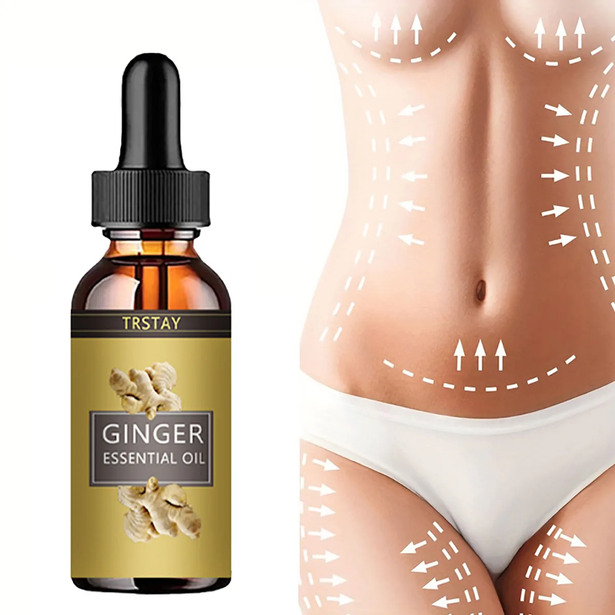 Ginger Slimming Oil Lymphatic Drainage Anti Aging Plant Essential Oil Promote Metabolism Full Body Slim Massage Oils