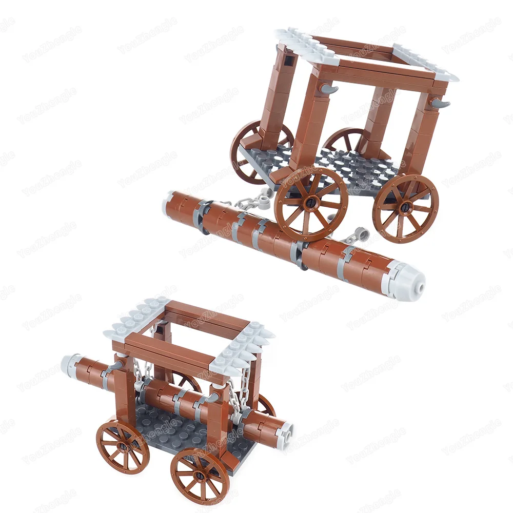 Houten stokwagen Breek de poort Bouwsteen MOC Rome figuren Militaire wapens Oorlog Eeuw Scène Model Kinderen Cadeau Jongen Speelgoed