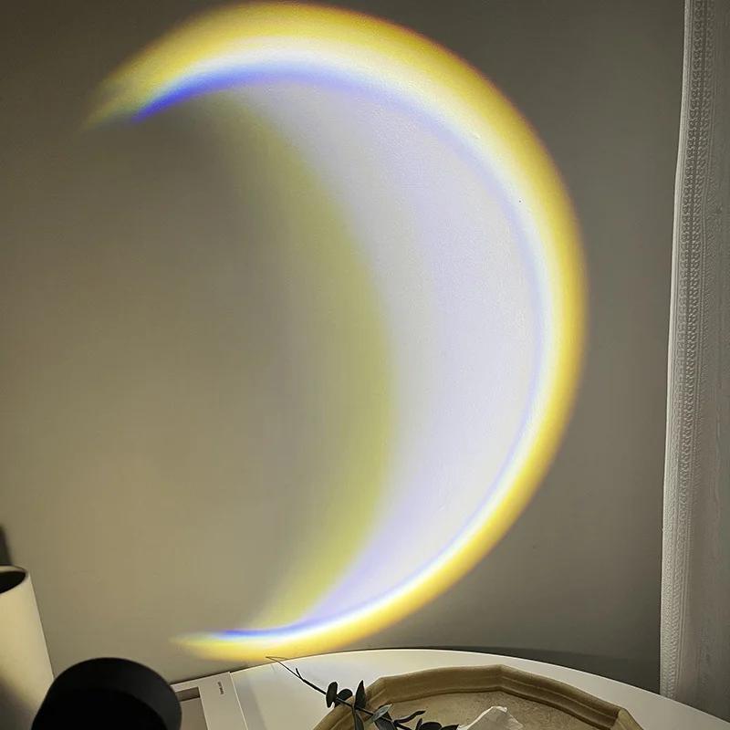 INS USB Moon Light LED Rainbow Neon Light Night Sunset Light Projector Photography Bedroom Home Decoration Wall Atmosphere Light