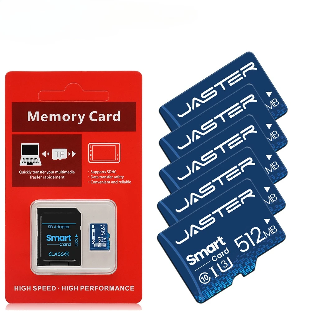 Tarjeta de Memoria Original JASTER SD Clase 10 256MB 512MB 64MB 128MB Mini TF Azul de Alta Velocidad 4K para Cámara de Coche/Teléfono 1