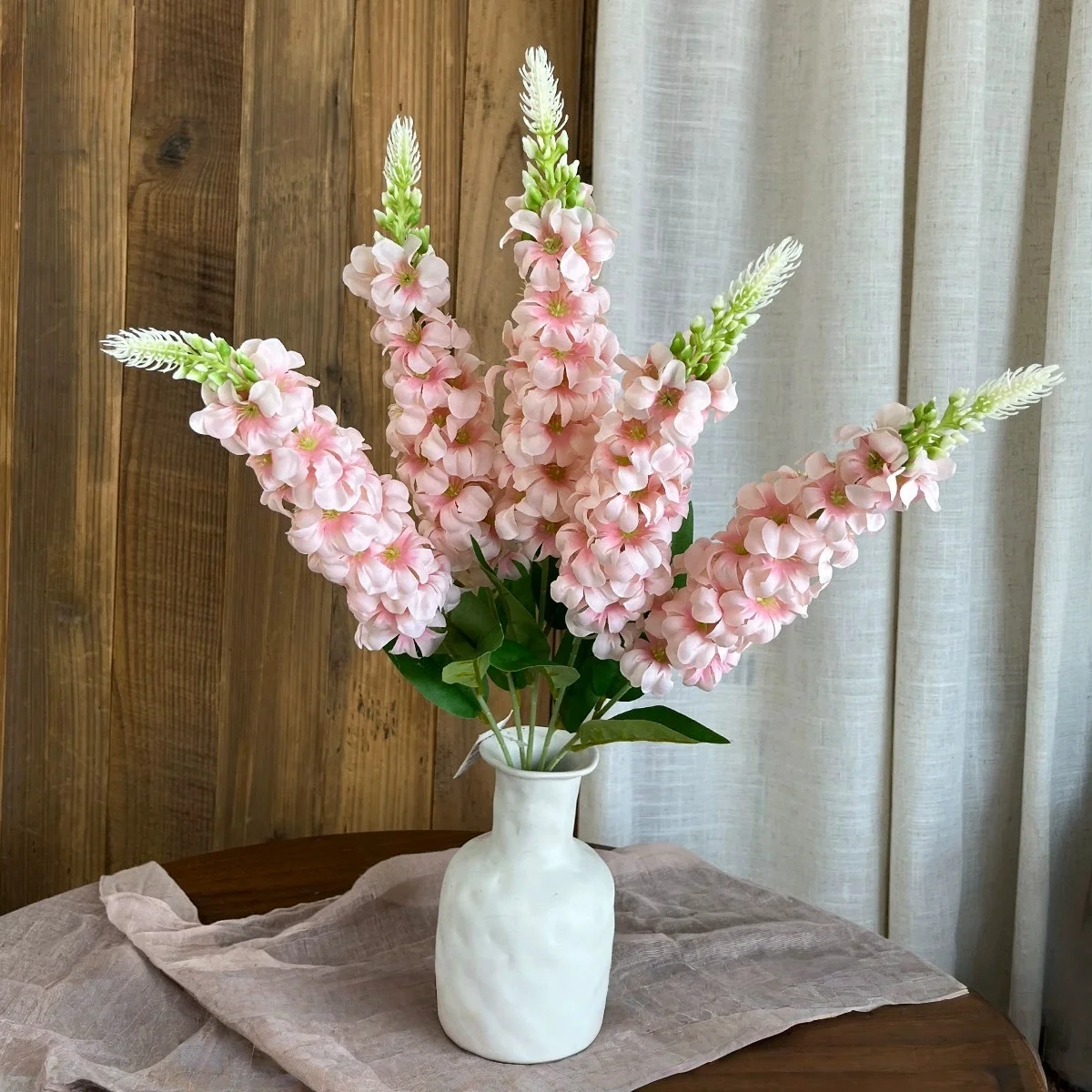 8PCS Snapdragon Artificial Flowers Delphinium Artificial Silk Flowers Long Stem Hyacinths Fake Flowers for Wedding Home Party