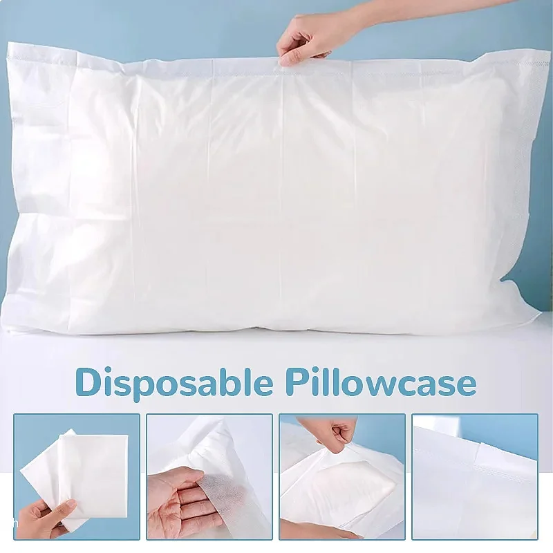 20pcs Thick Soft Disposable Pillow Covers Hygienic Dirt-Proof Breathable Portable Travel Hotel Dorm Home Use