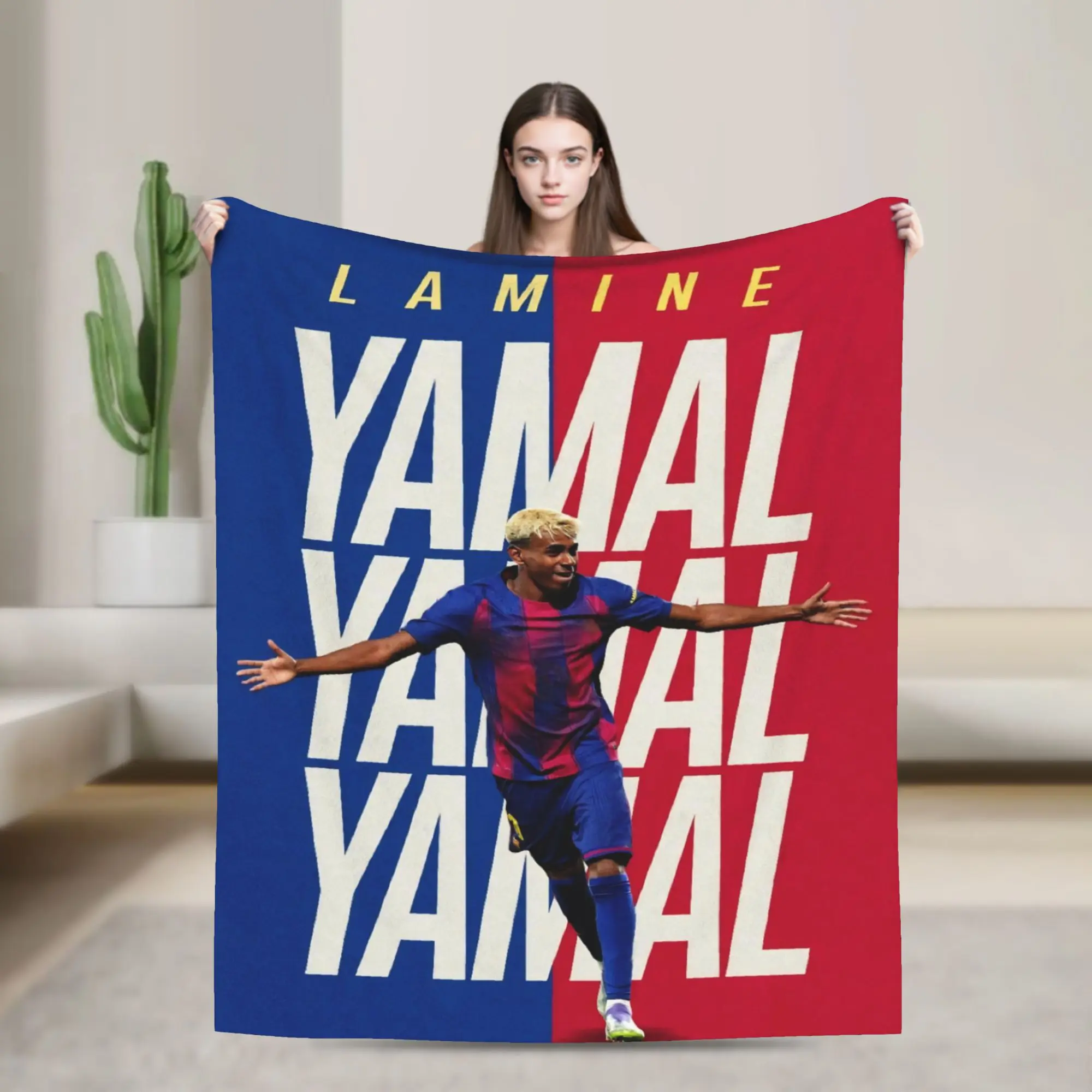 Lamine Y-Yamal Blanket Flannel Spring/Autumn Football Soccer Multifunction Soft Throw Blankets for Home Outdoor Plush Thin Quilt