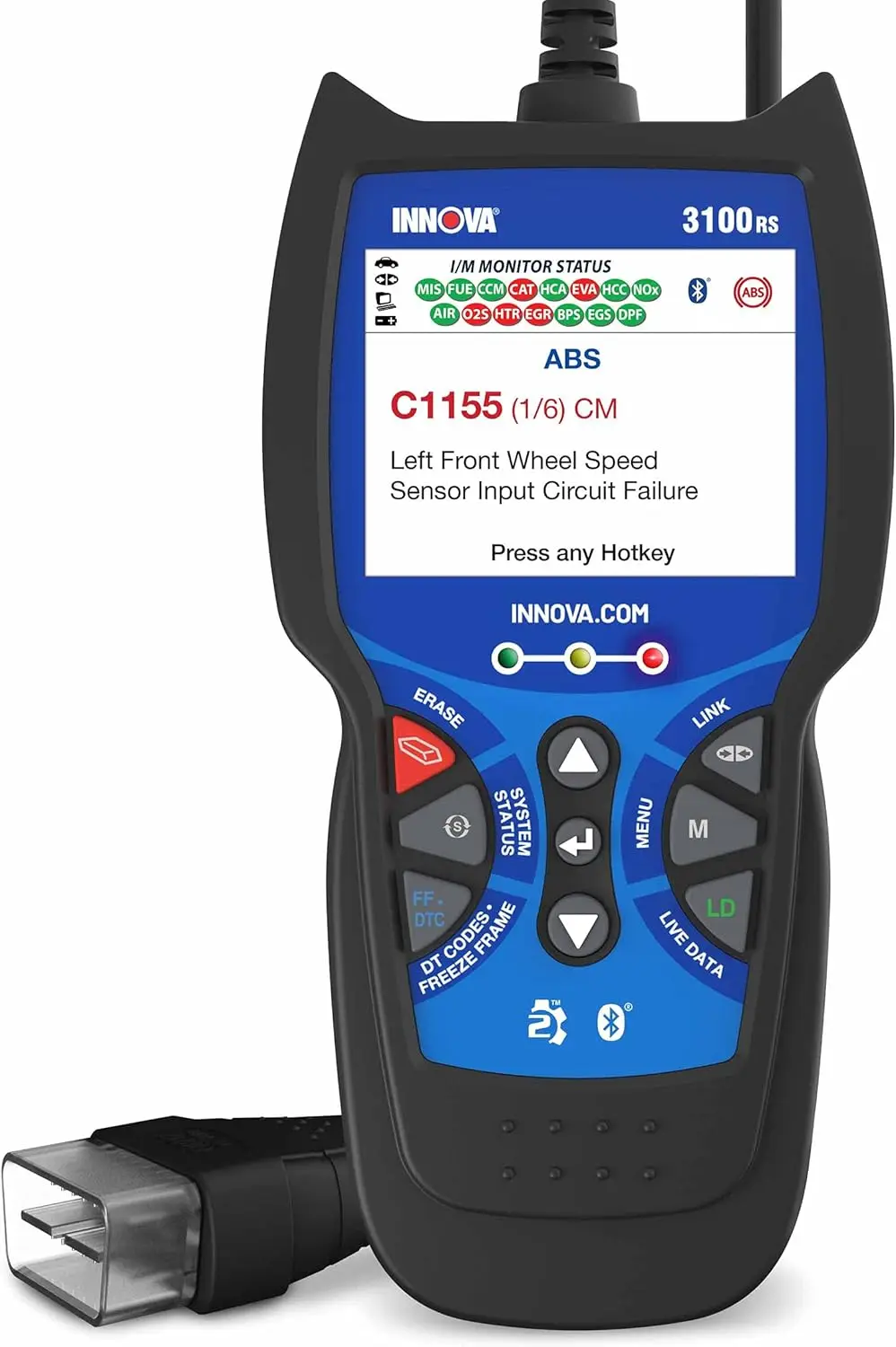 

RS-3100 OBD2 Scanner Diagnostic Tool for Cars Real-Time Data Analysis Silver Red Grey Finish for 1996 and Newer Vehicles