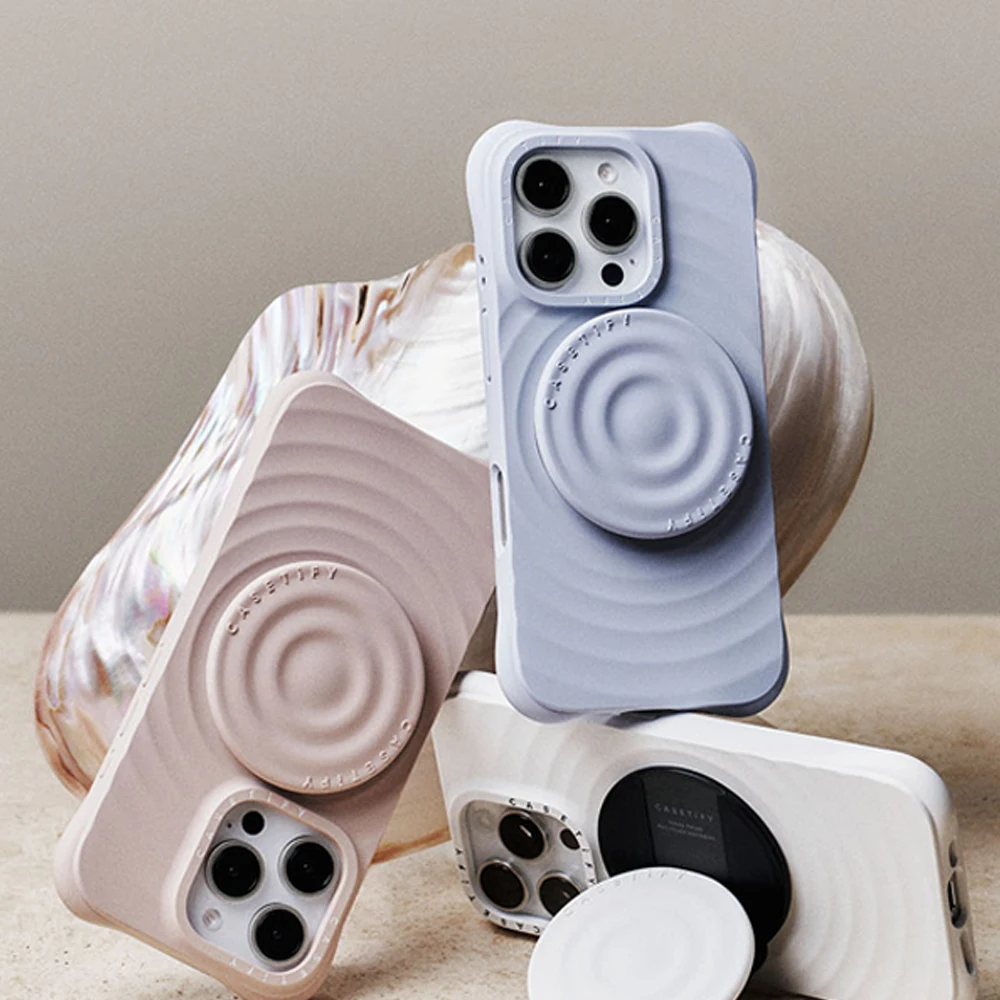 

CASETiFY Snappy Ripple Grip Stand Compatible with Magsafe for Iphone17 16 15 Pro Max Samsung S25 S26