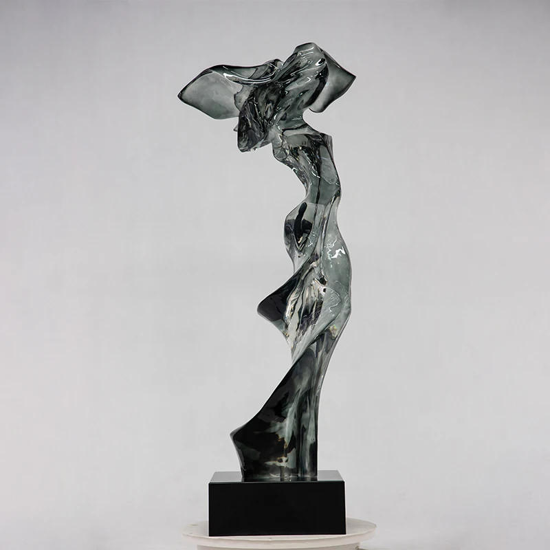 Factory Custom Design Executive Interior Clear Resin Art Sculpture