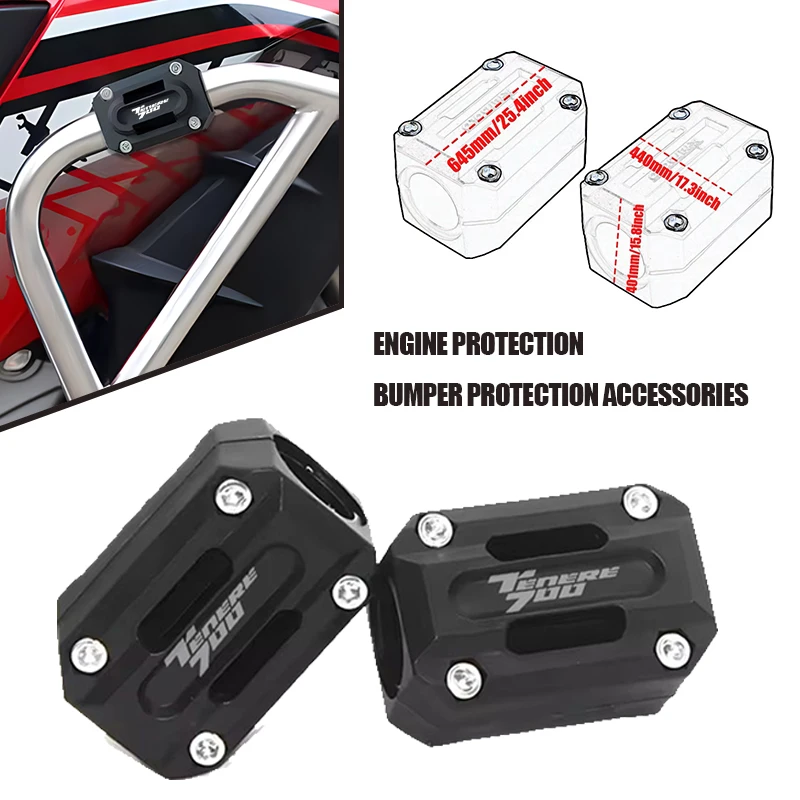 

For Yamaha TENERE 700 Cras Bars Engine Bumper Protective Block 22MMh 25MM 28MM