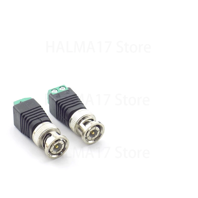 Conector macho BNC para sistema de cámaras de vigilancia CCTV, adaptador Balun de vídeo UTP, 10 piezas, J17