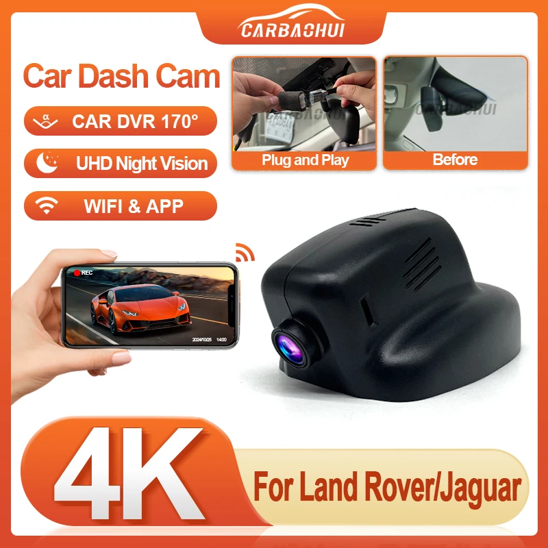 

Автомобильный видеорегистратор 4k 2160P для Land Rover Discovery 4 Freelander Range Rover Evoque Sport, для Jaguar F Pace XJ XJL XF CashCam