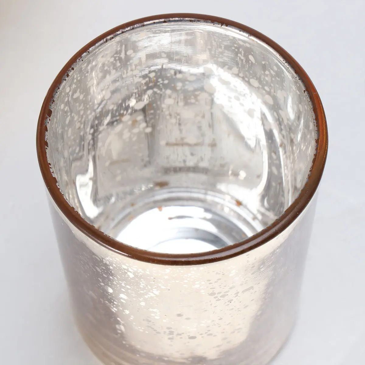 2Pcs Glass Tea Light Holder Speckled Metallic Retro Style Wedding Home Table Decoration Centerpiece