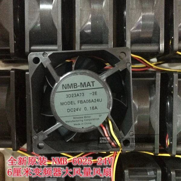 JFG For NMB-MAT Minebea FBA06A24U 6025 6CM 24V 0.16A Frequency Converter Server Cooling Fan