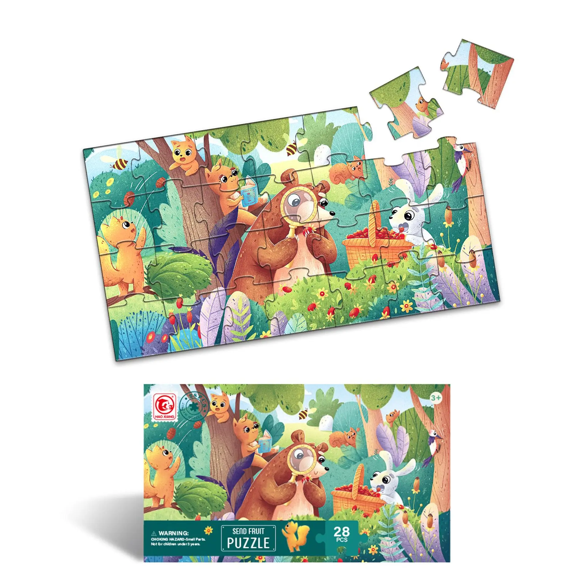 Envelope Puzzle 28 Pieces of Hands-on Brain Concentration Training for Young Children Envelopes Cards Cartoon Animation Puzzles