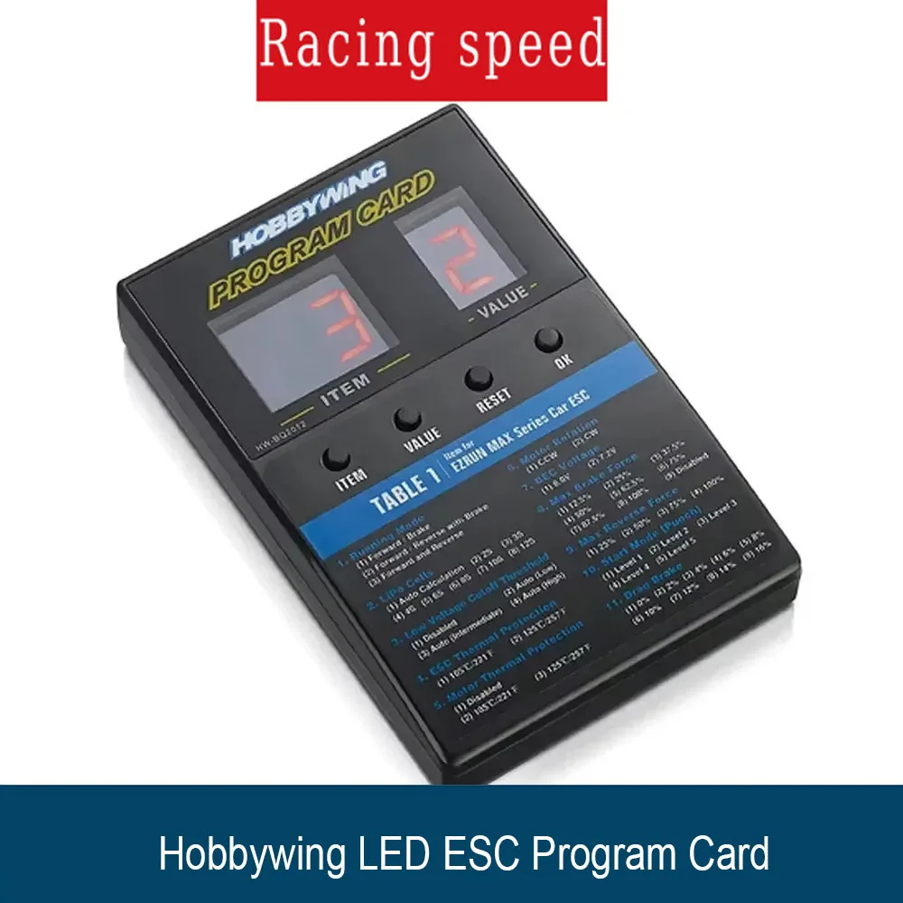 HOBBYWING ESC LED Program Card Box – For XeRun/EzRun/QuicRun/Platinum V1/V2/FlyFun V5/SeaKing（ExcludingPro） – RC Aircraft & Cars