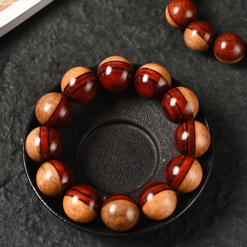 

Bracelet made of Zambian Blood Sandalwood, African Small-leaf Rosewood, Yin-Yang , Elf Ball, Buddhist Beads, and other coll