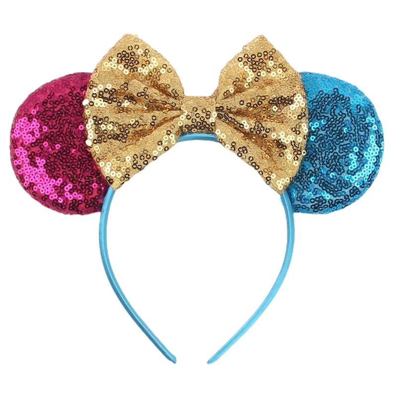 Trendiges Glitzer-Mausohren-Stirnband mit Pailletten, 12,7 cm Schleife, Boutique-Haarband mit Perlen, Krone, Mädchen, Festival, Party, Haarschmuck – Detail 18