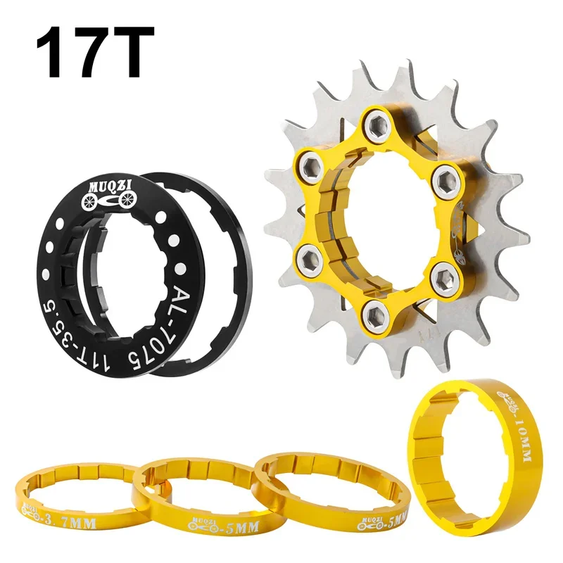 MUQZI Single Speed Conversie Kit Single Speed Cassette Cog 12T 13T 14T 15T 16T 17T MTB Vrijloop Fiets Tandwiel