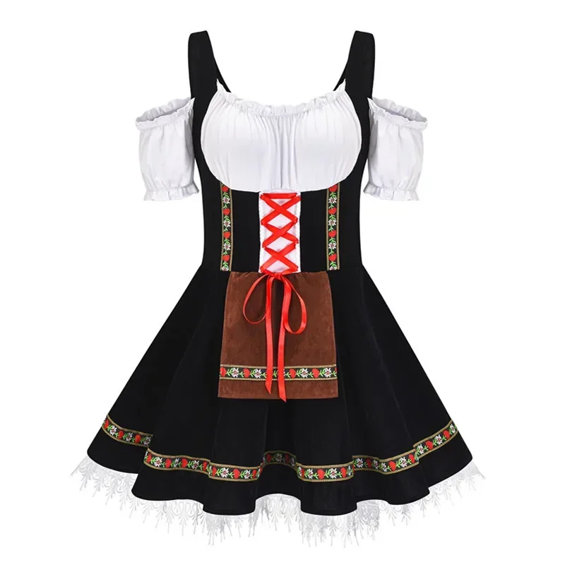 حجم كبير فستان مهرجان أكتوبر Dirndl المرأة الألمانية البيرة البافارية الحانة بغي نادلة خادمة ازياء تأثيري كرنفال حفلة Dre MN3