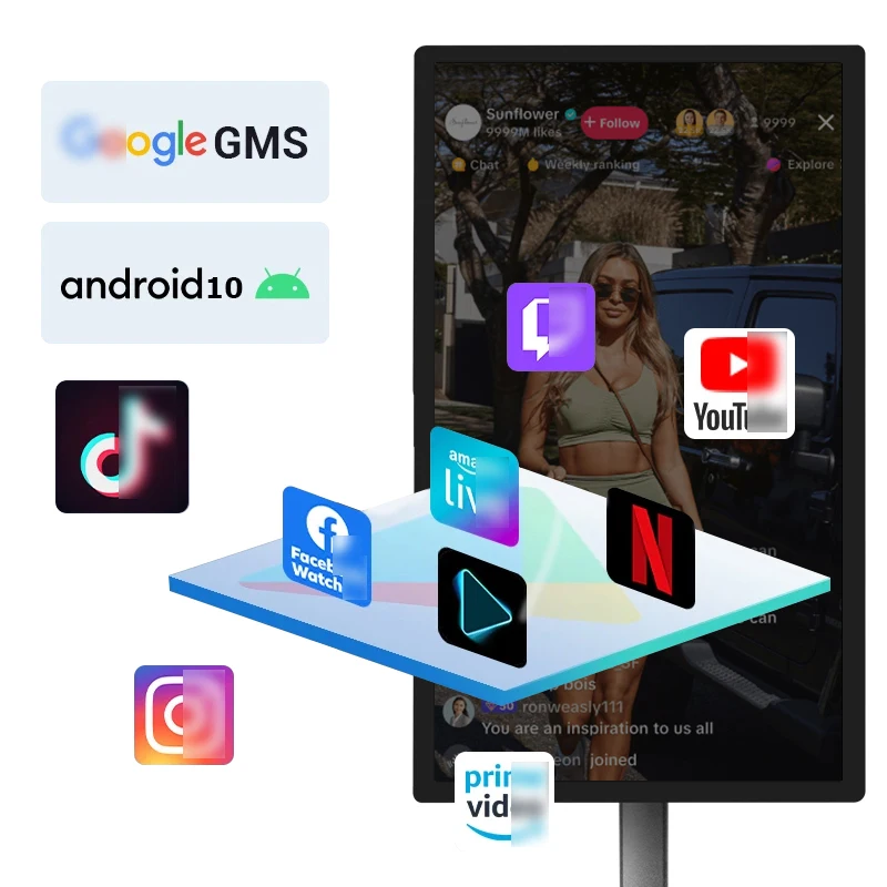 27 Inch Lcd Wireless Monitor 60Hz Touchscreen Portrait Mode Touch Input Built-In Battery Moveable Stand Android Smart TV