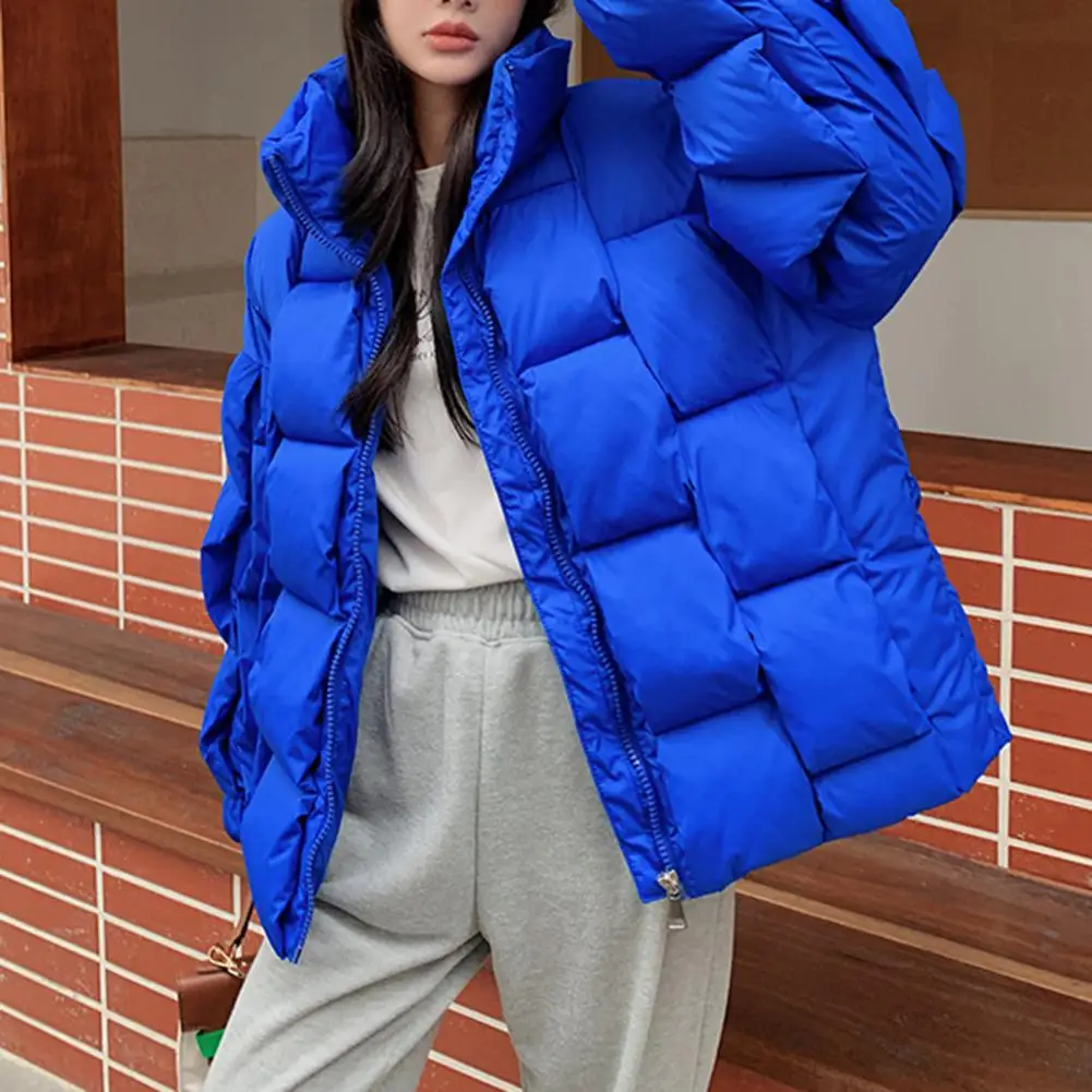 2024 Korean Fashion Winter Jacket Women Parkas Jacket Women Outwear Coats Solid Stand Collar Windbreaker Cotton Padded Jacket