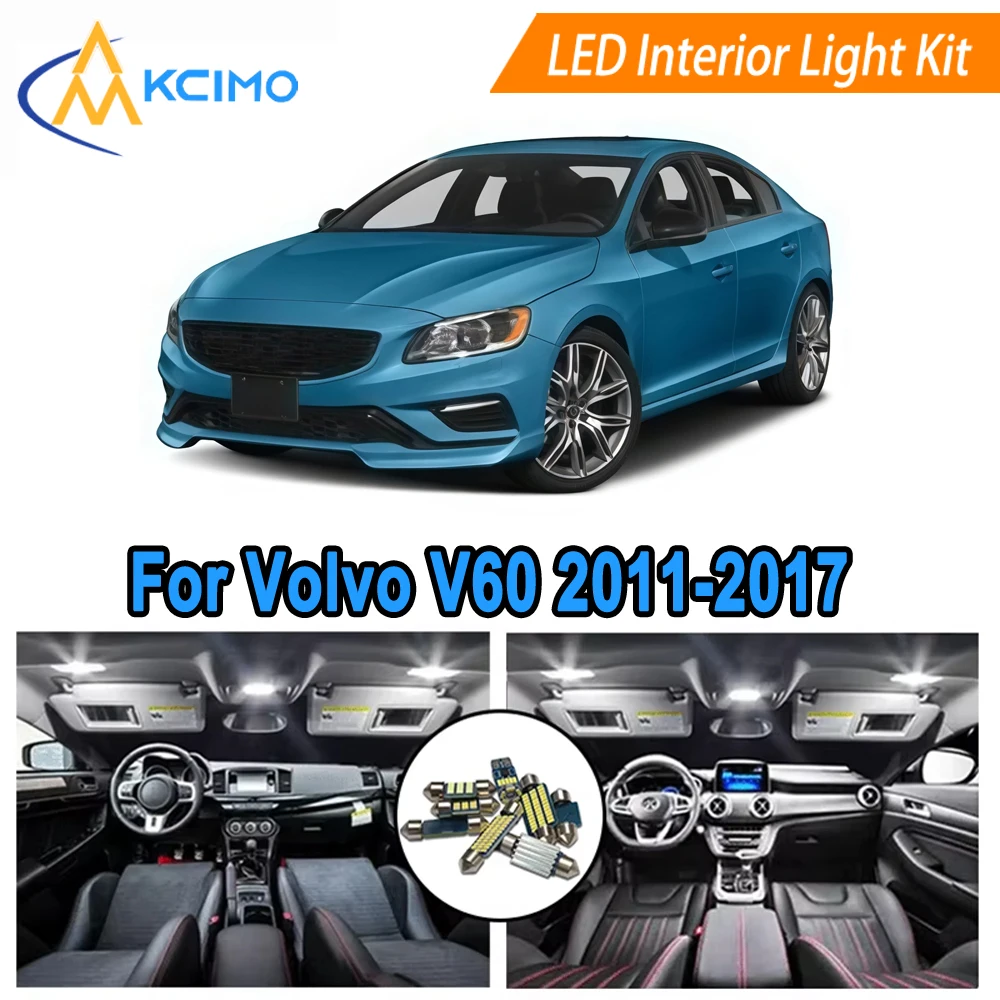 

LED Interior Light Upgrade Kit For Volvo V60 (2011-2017) Dome, Map, and Trunk Lights Plug and Play Super White/Blue 6000K