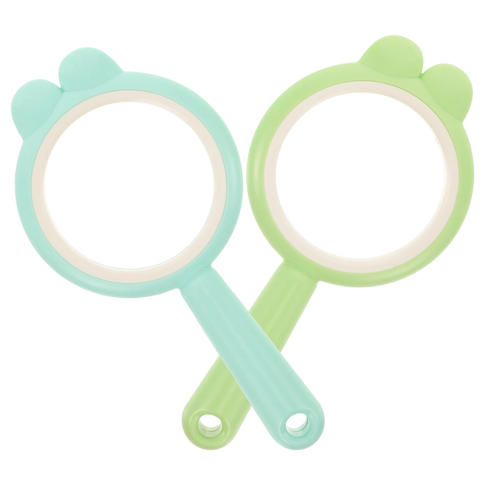 2pcs 볼록 렌즈 돋보기 도구 어린이를위한 휴대용 휴대용 야외 관찰 물리학 광학 렌즈 교육