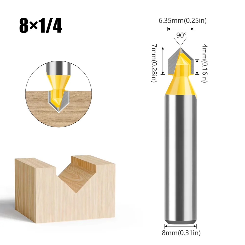 4PCS V Router Bit S…