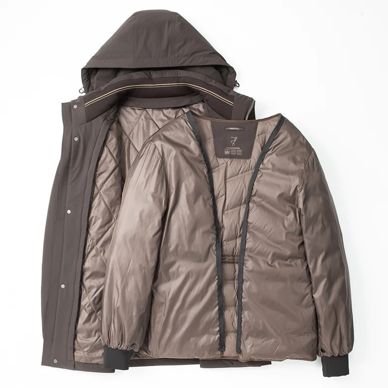 High Quality Men's Goose Down Jackets 2025 Winter Casual Windproof Warm Puffer Coat Liner&Hat Detachable Outwear Padded Clothing