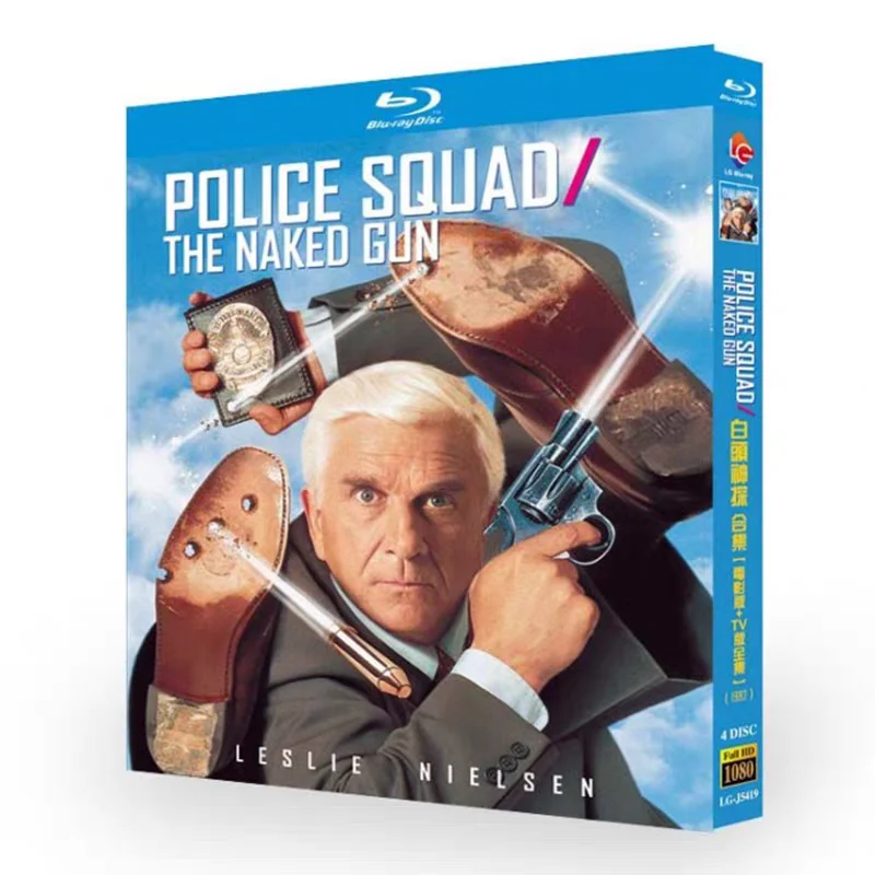 Colección Blu-ray HD de la serie de televisión estadounidense The Naked Gun: Serie Completa más 4 Ediciones de Películas en Caja