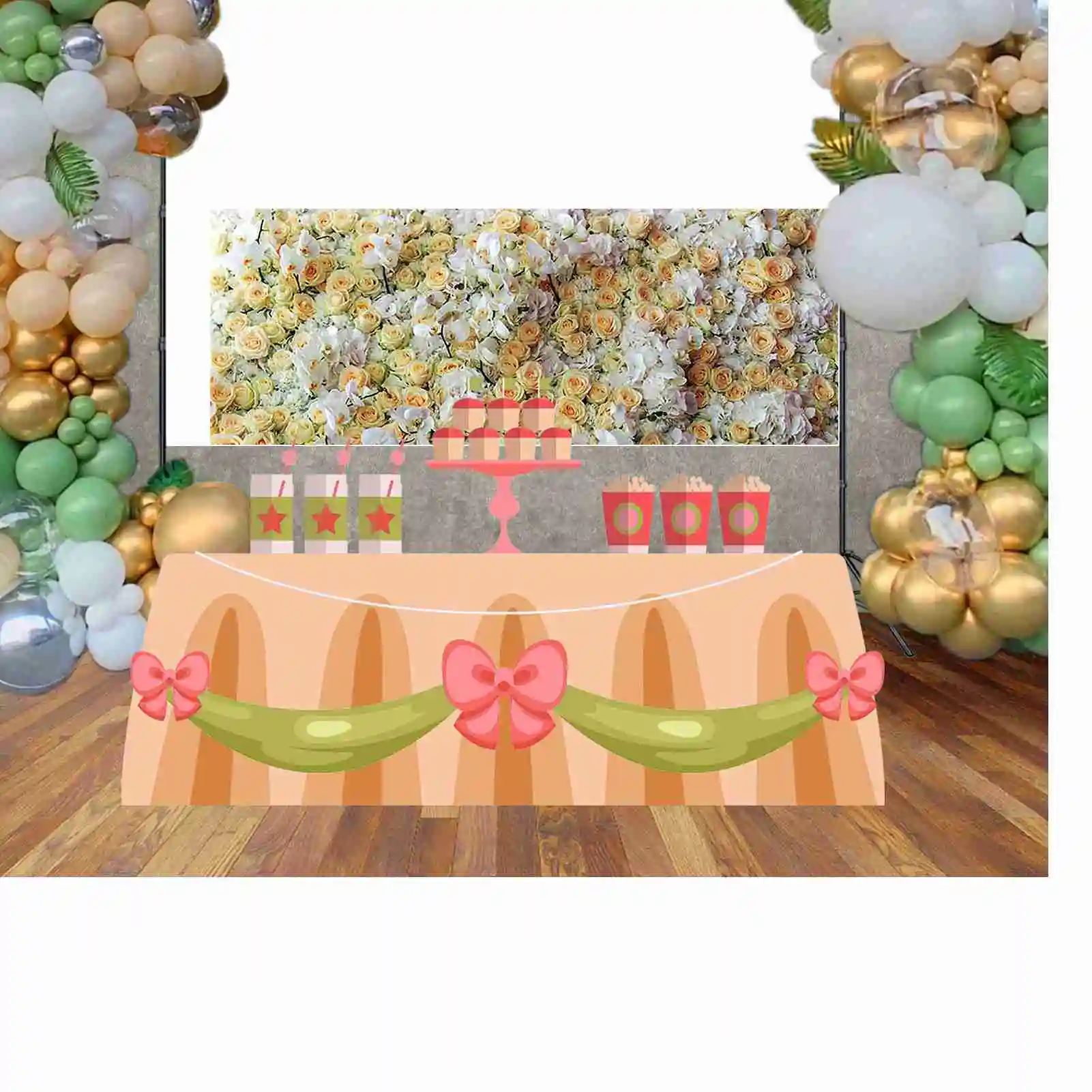 MOON.QG Fondo de cabina de fotos de flores de primavera, pared de hierba verde, decoración de cumpleaños, fondo de estudio fotográfico, accesorios de fotografía de boda