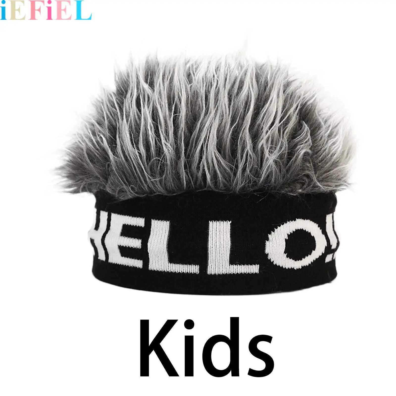 

Unisex Funny Beanie Hat Headband with Spiked Hair Wig And Hat In One Headgear Skull Hat Landlord Cap