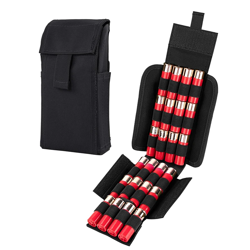 

25 Round Shell Pouch 12 Gauge Shotgun Reload Molle Magazine Holder Outdoor Hunting Hiking Gun Ammo Bullet Mag Waist Bag