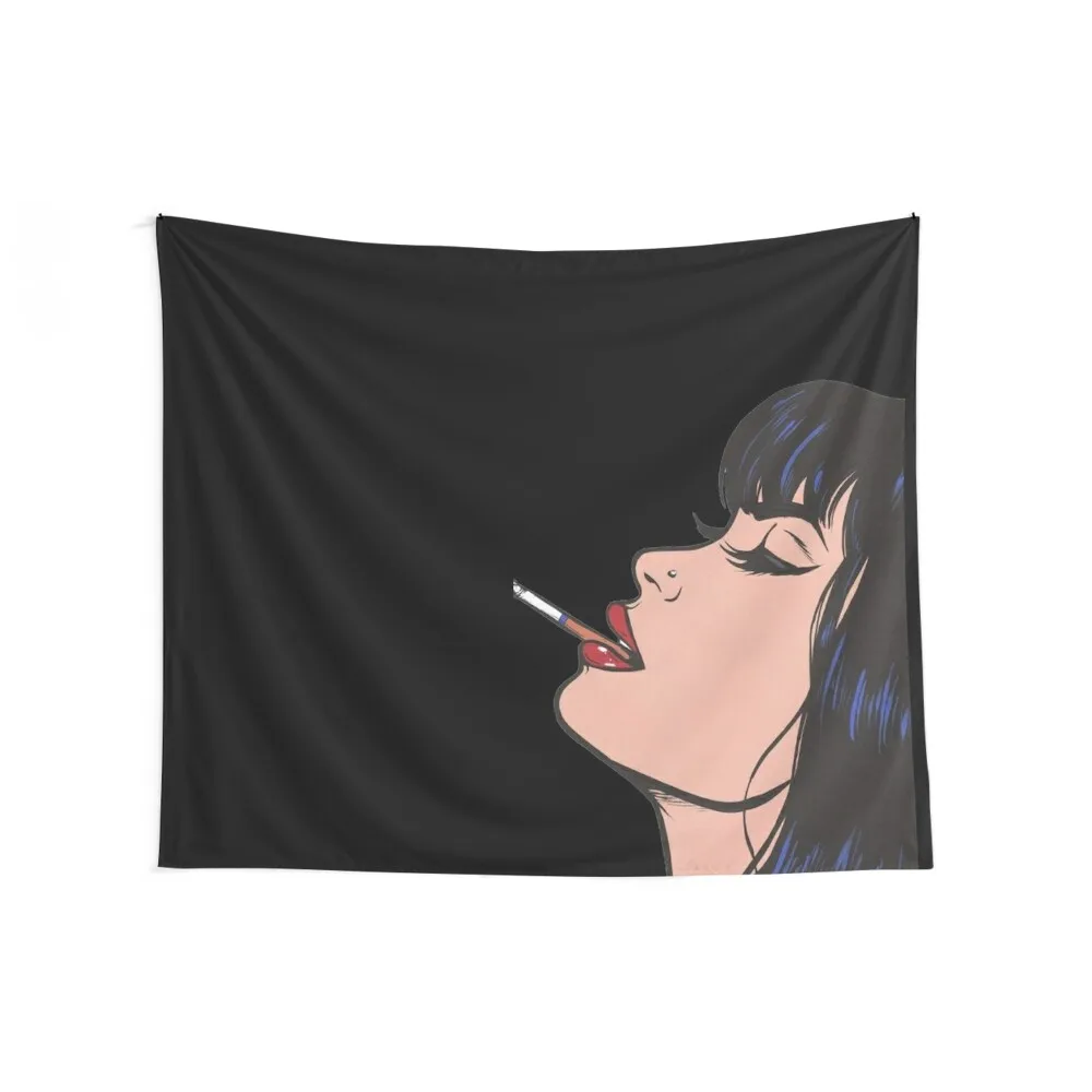 Pop art of girl smoking a cigarette Tapestry Decoration For Home Decorations For Room Decoration Home Tapestry