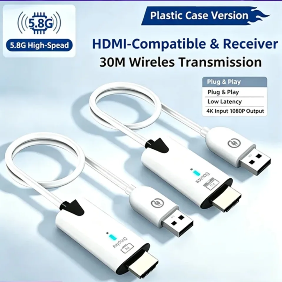 5G 1080P 30M HDMI-Compatible Video Audio Transmitter Receiver Extender Display USB Adapter Dongle For TV Box Monitor Projector